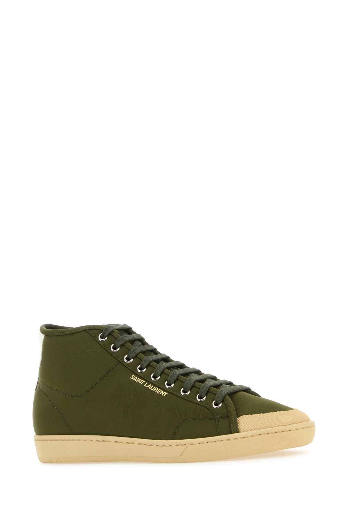Saint Laurent Men Olive Green Nylon Court Classic Sl/39 Sneakers