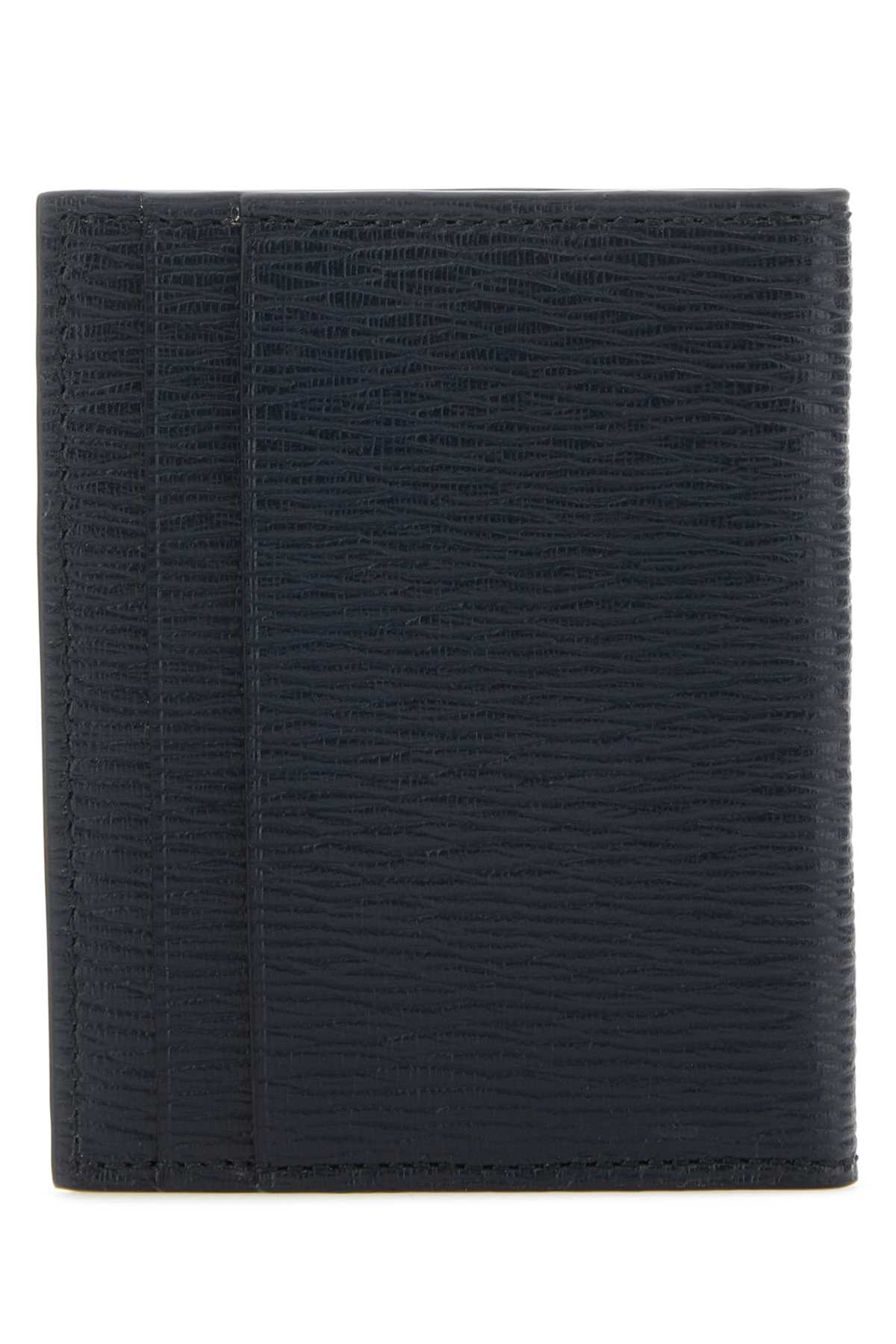Salvatore Ferragamo Men Black Leather Card Holder