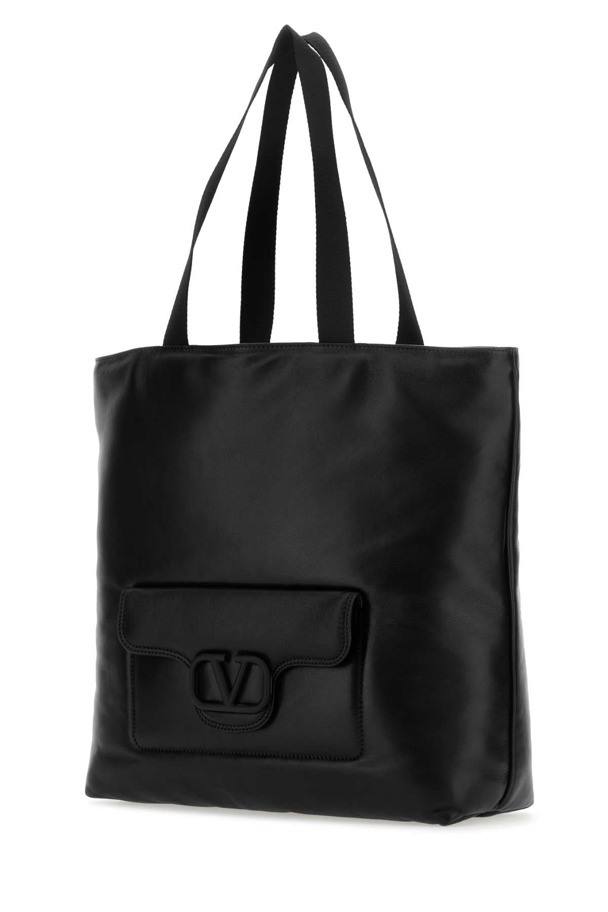 Valentino Garavani Men Black Nappa Leather Valentino Garavani Noir Shopping Bag