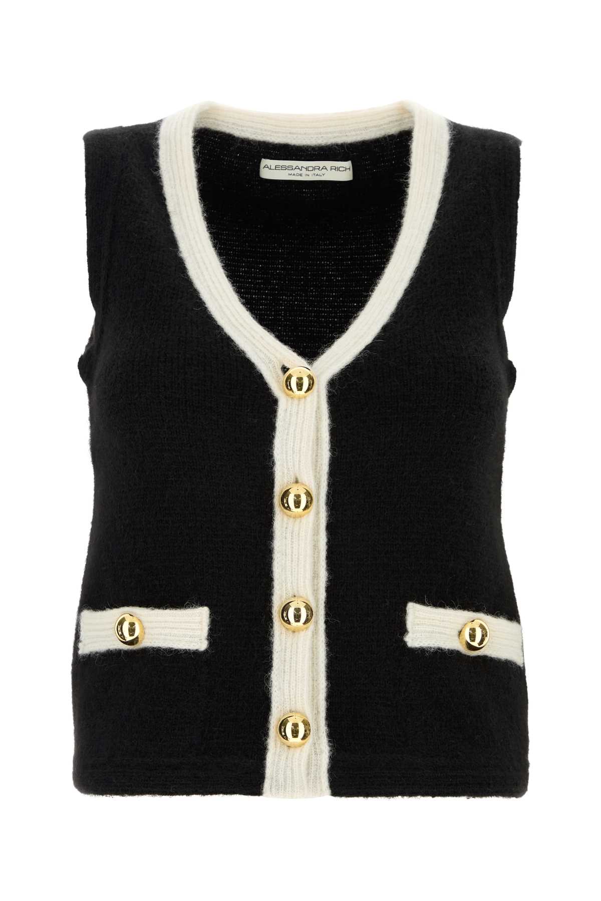 Alessandra Rich Women Black Alpaca Blend Vest