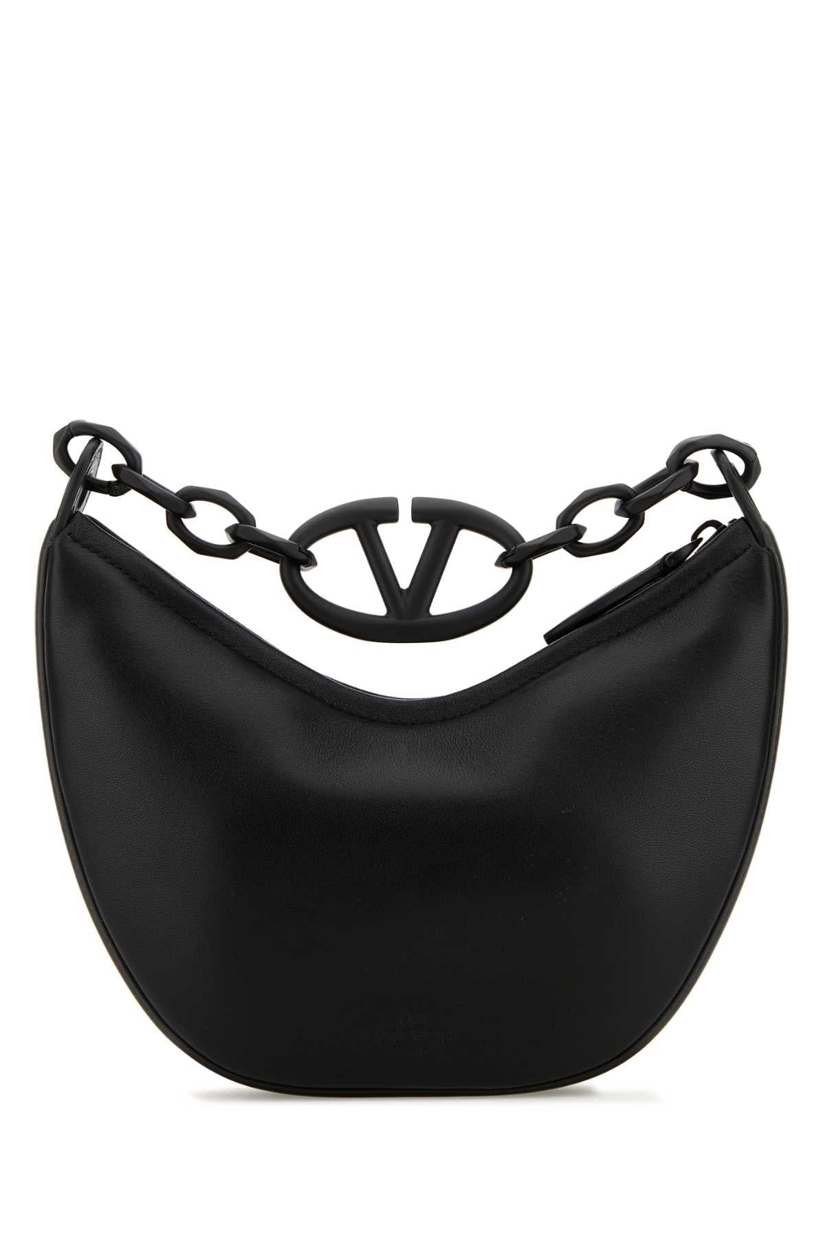 Valentino Garavani Women Black Leather Hobo Vlogo Moon Handbag