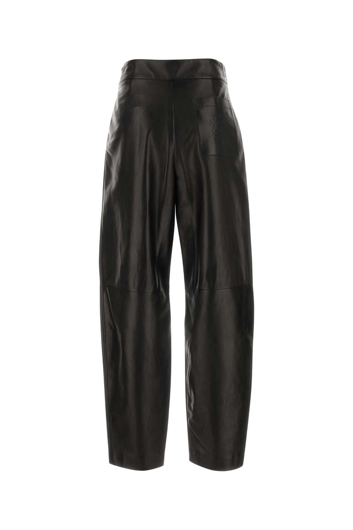 Giorgio Armani Women Black Leather Pant