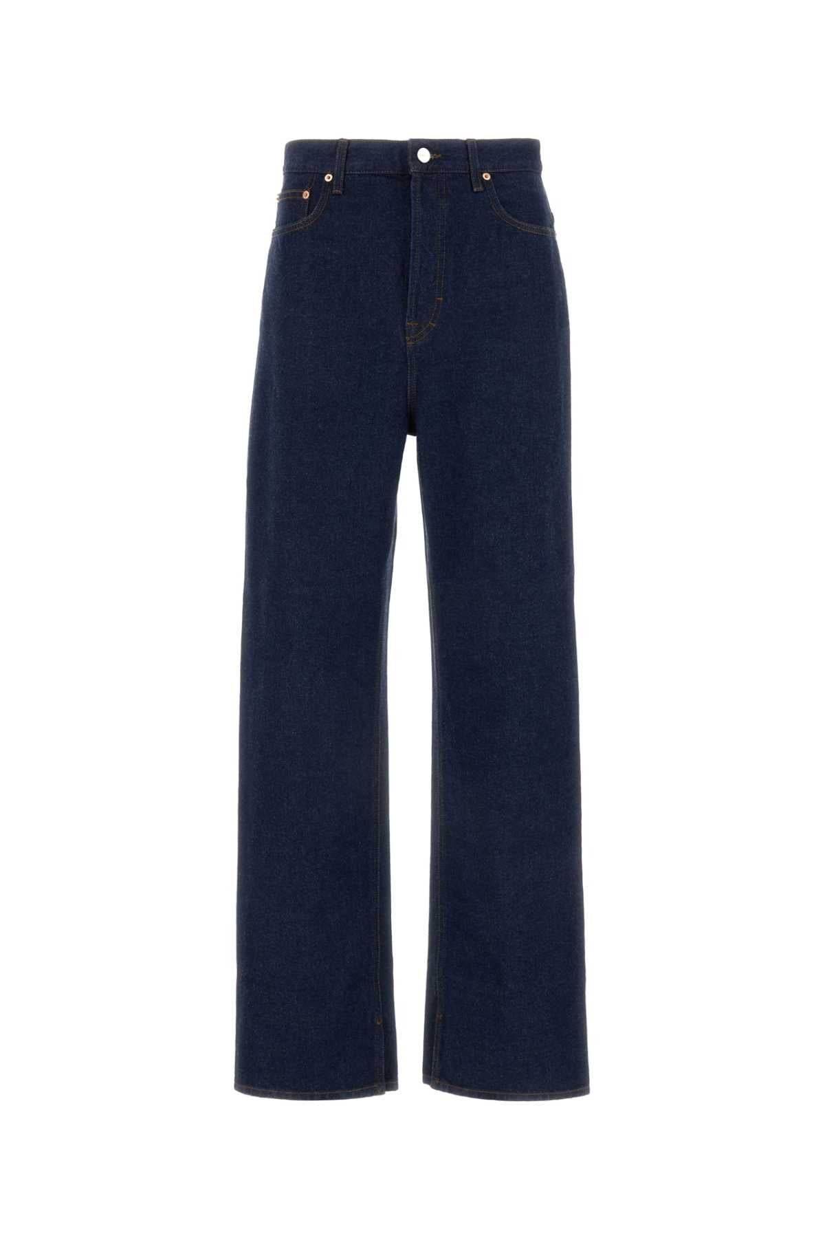 Gucci Men Blue Denim Wide-Leg Jeans
