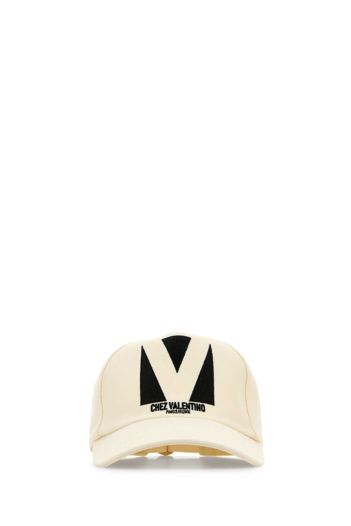 Valentino Garavani Men Ivory Cotton Baseball Cap