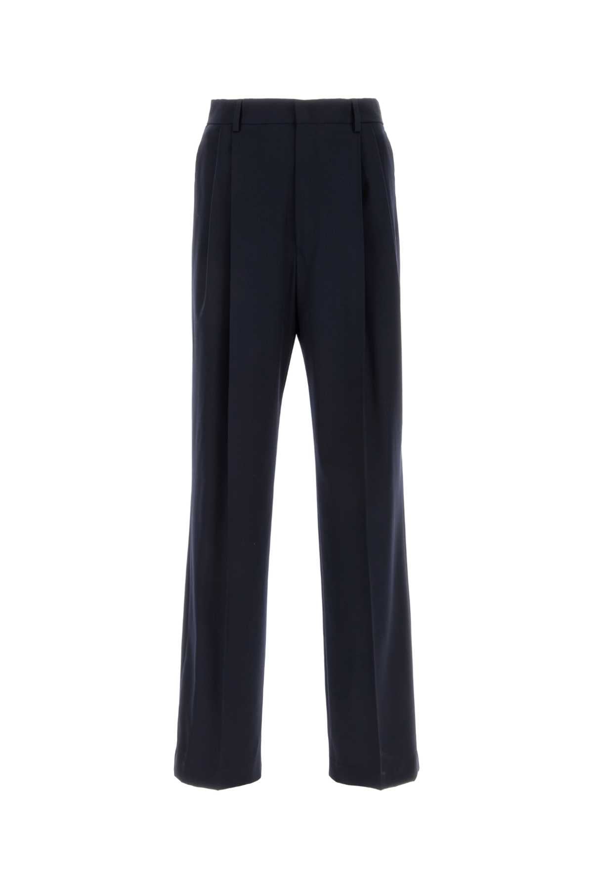 Dries Van Noten Men Navy Blue Wool Panrom Pant