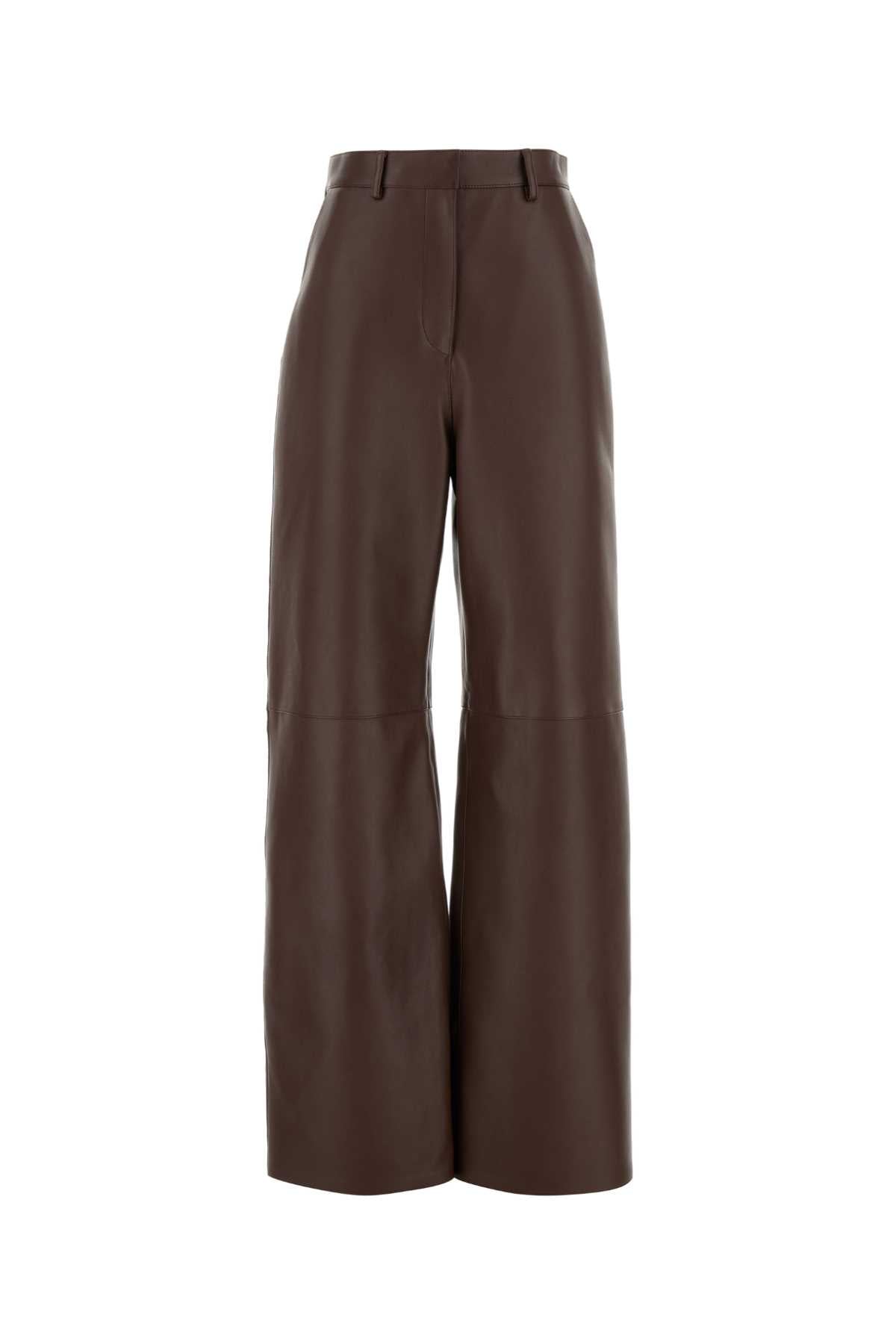 Loewe Women Chocolate Nappa Leather Pant
