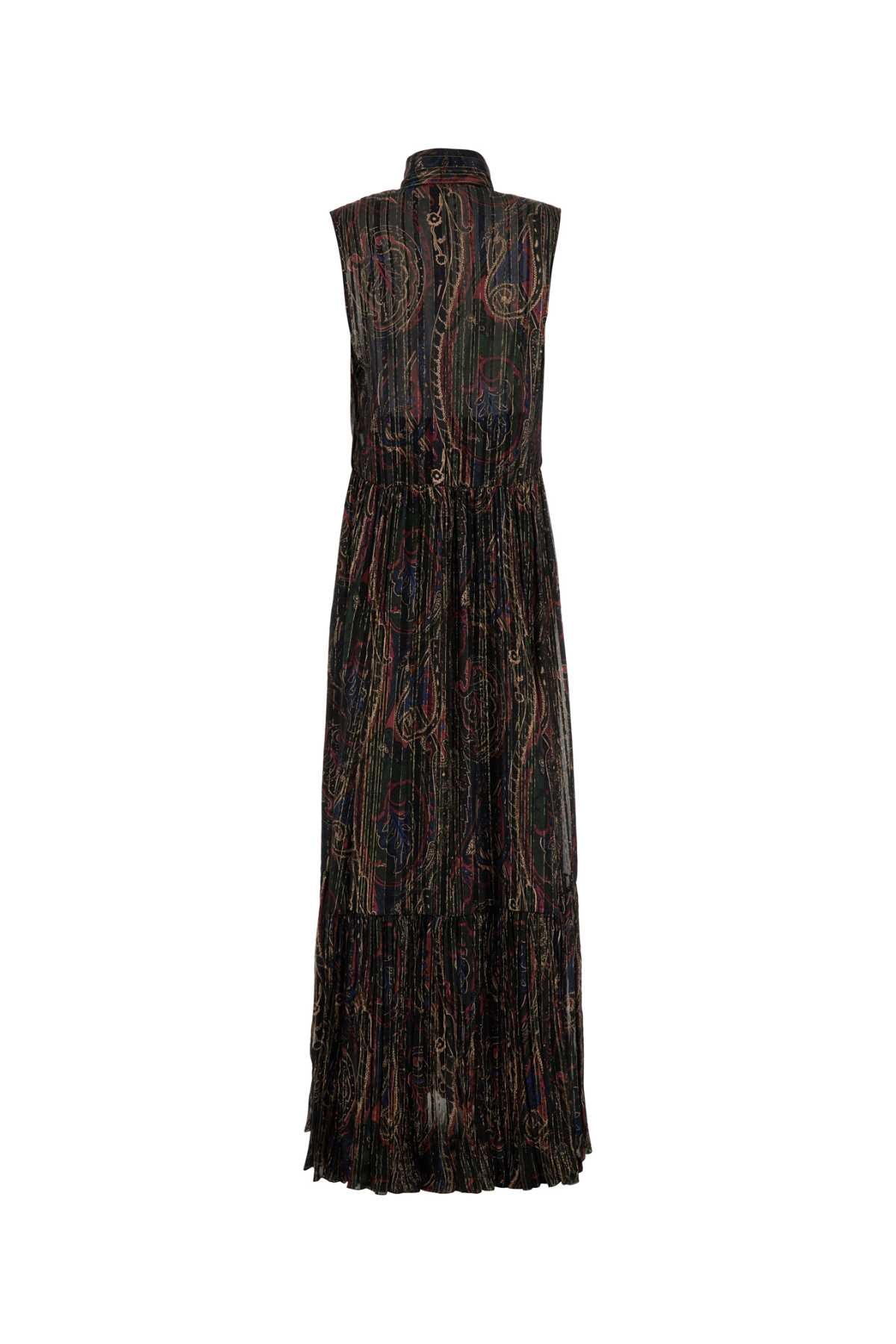 Saint Laurent Women Printed Silk Blend Long Dress