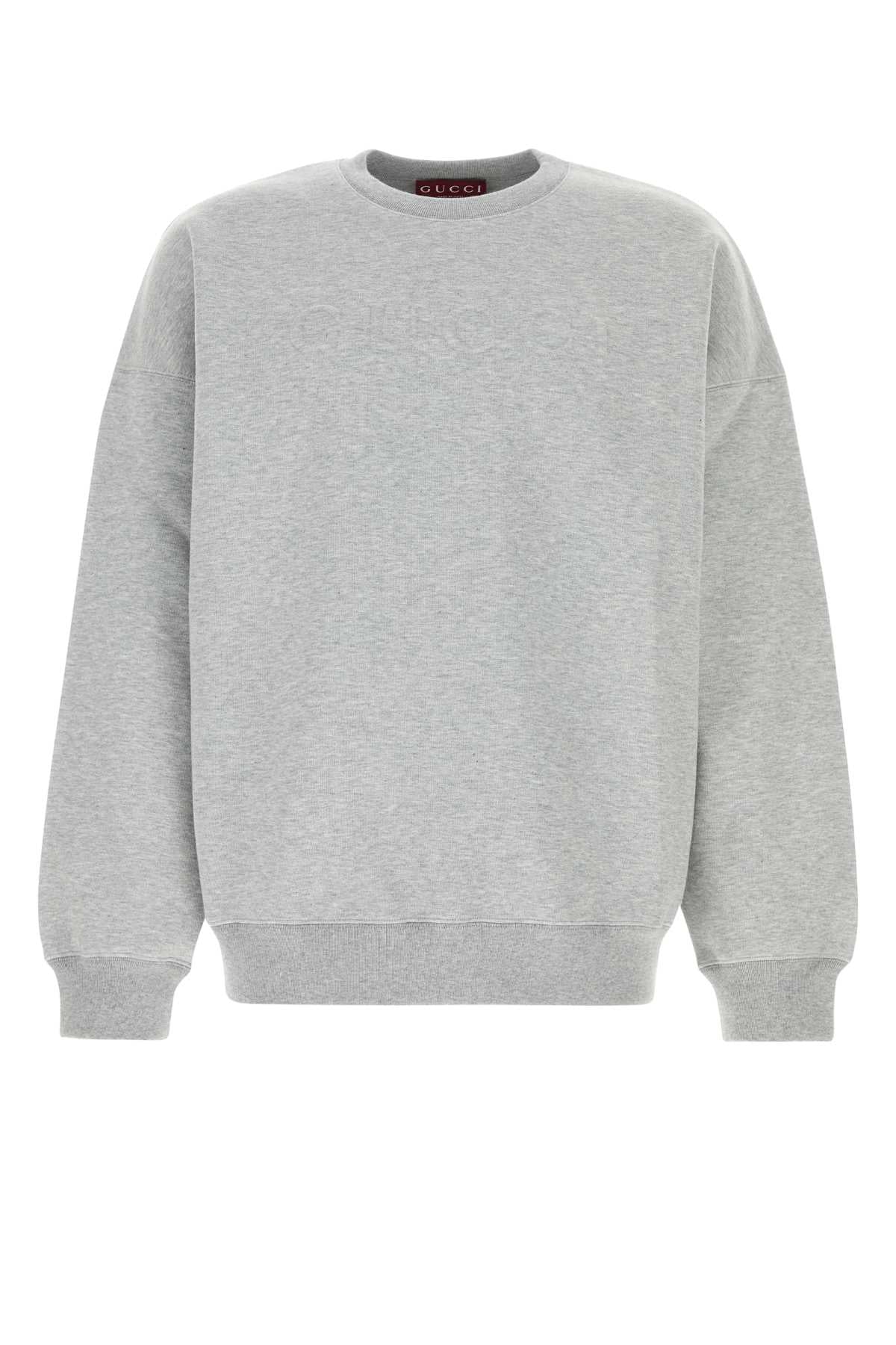 Gucci Men Grey Cotton Blend Oversize Sweatshirt