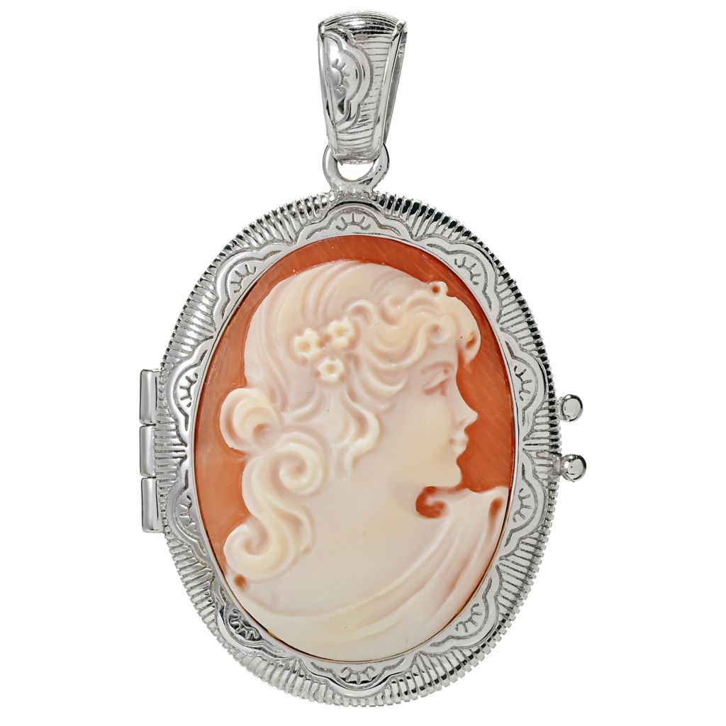 Cameo Italiano "Carousel" 29x22mm Shell Portrait Cameo Locket by Steals