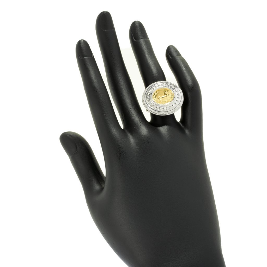 Tagliamonte Two-tone Gold Plated Sterling Silver Chariot Cameo Ring by Steals