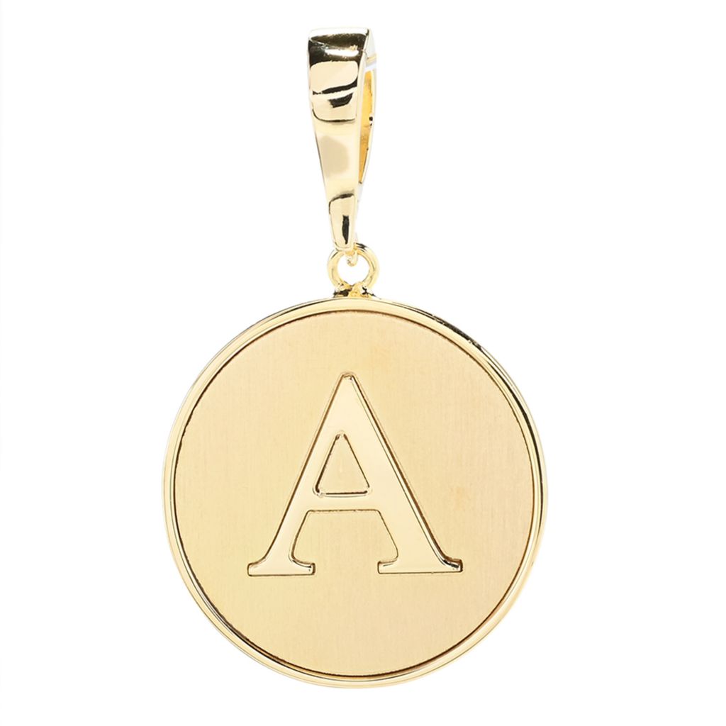 Toscana Italiana 18K Gold Plated Choice of Initial Enhancer Pendant by Steals