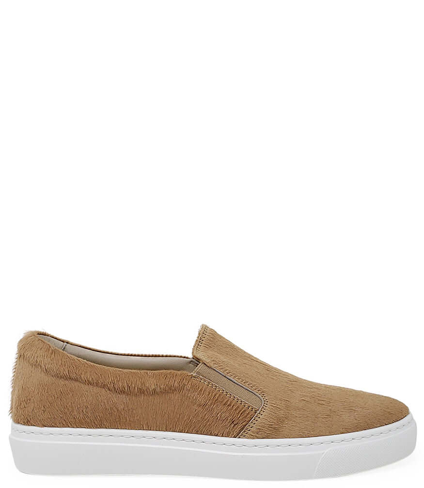 Sand Short Hair Calf Slip On Sneaker