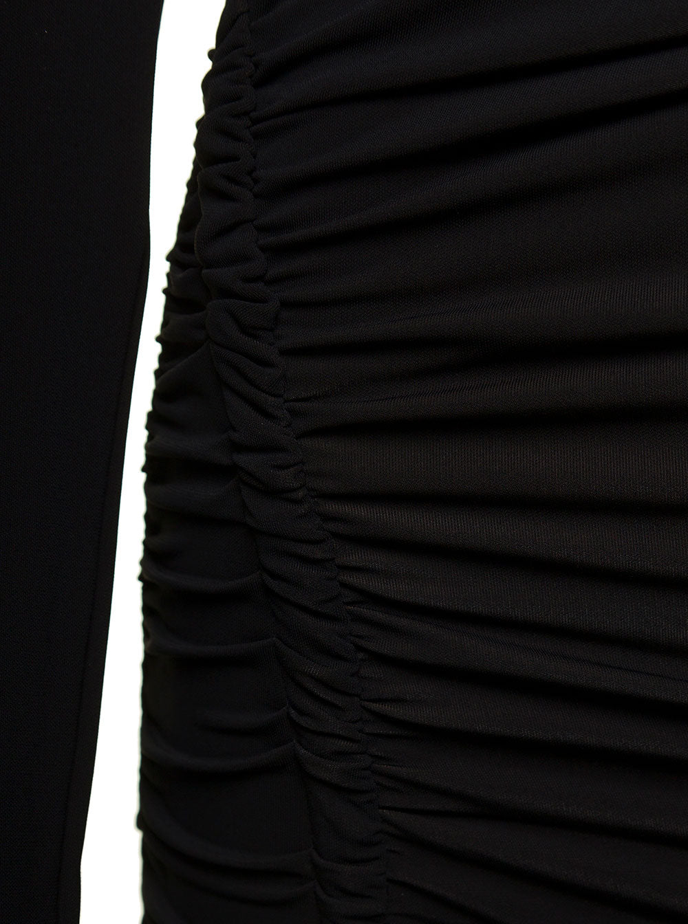 Off-White Women Mini Asymmetric Black Dress With Cut-Out And Ruffle Detail In Viscose Stretch Woman