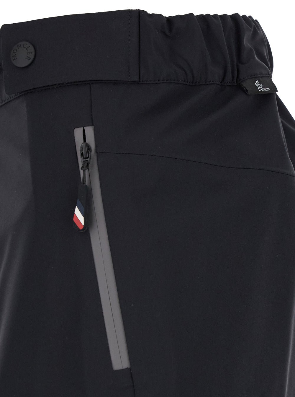 Moncler Grenoble Women Black Cargo Pants With Adjustable Waist In Stretch Fabric Woman