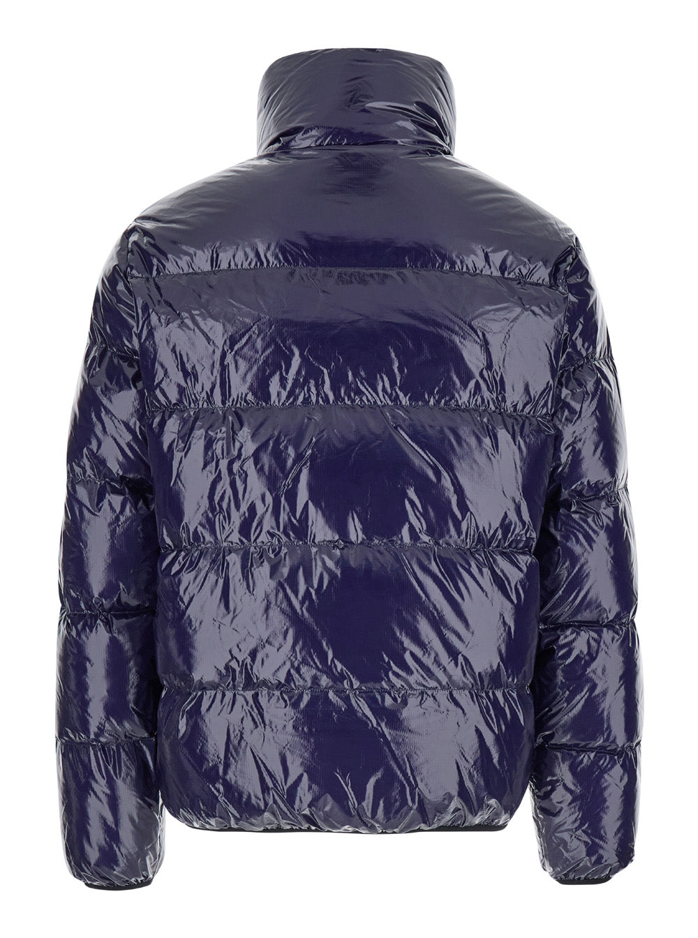 Dsquared2 Men Blue Down Jacket With Logo Patch On The Front In Tech Fabric Man