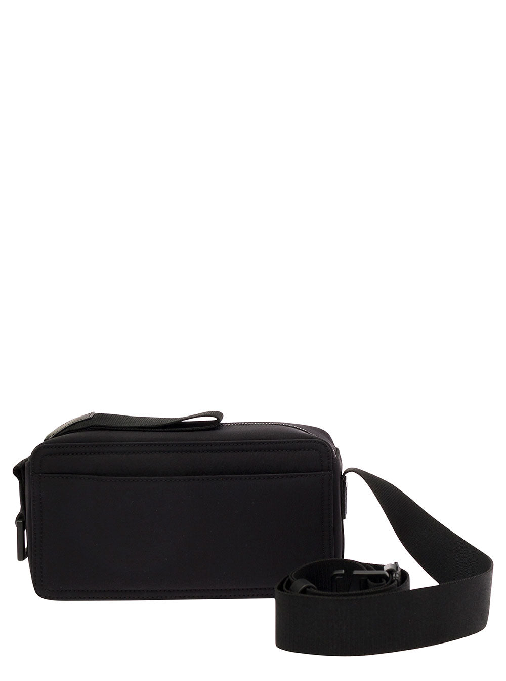 Jacquemus Men 'Le Cuerda Horizontal' Black Messenger Bag With Logo Lettering Detail In Cotton Man