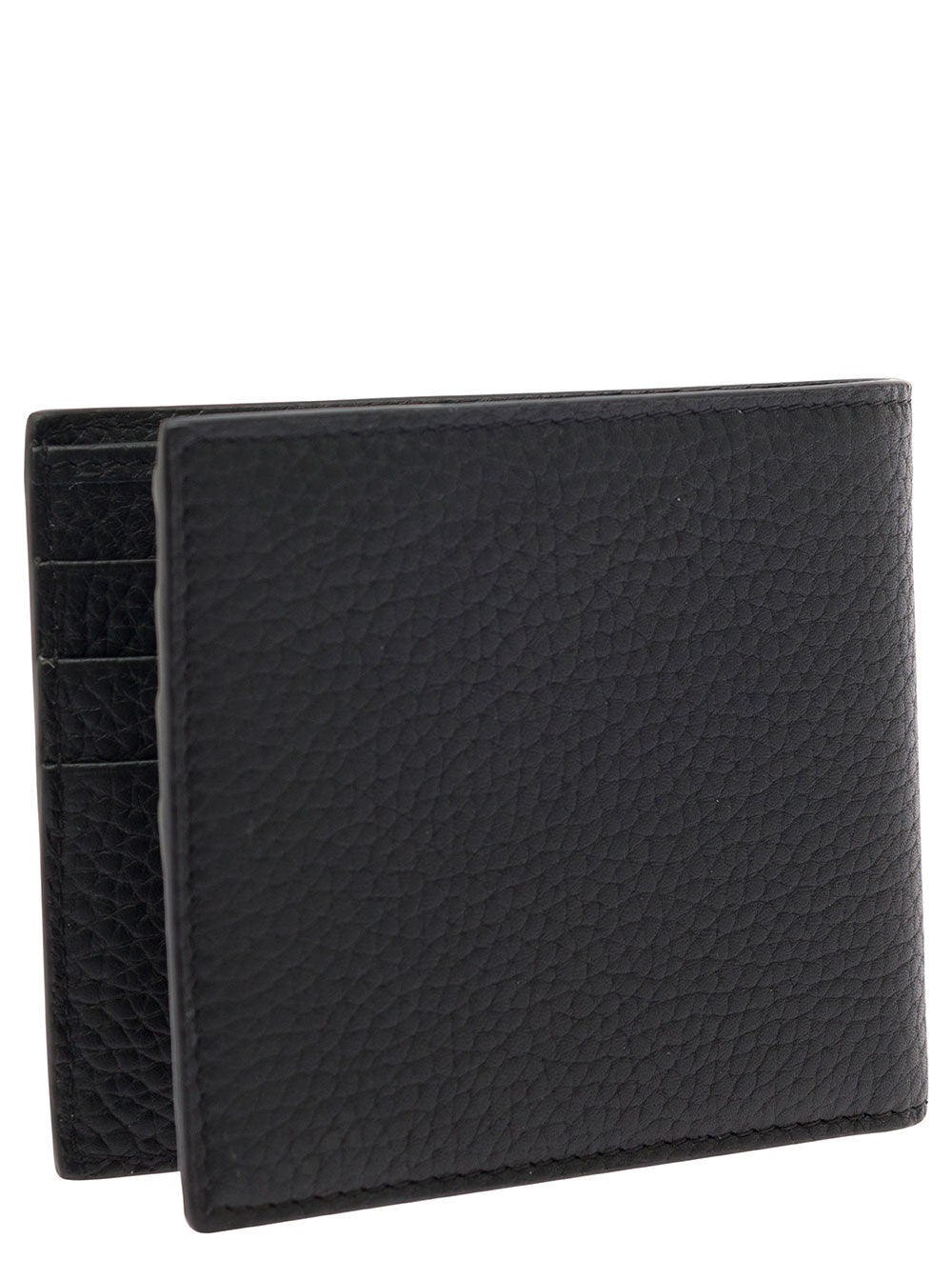 Dolce & Gabbana Men Black Bifold Wallet With Quilted Leather In Leather Man
