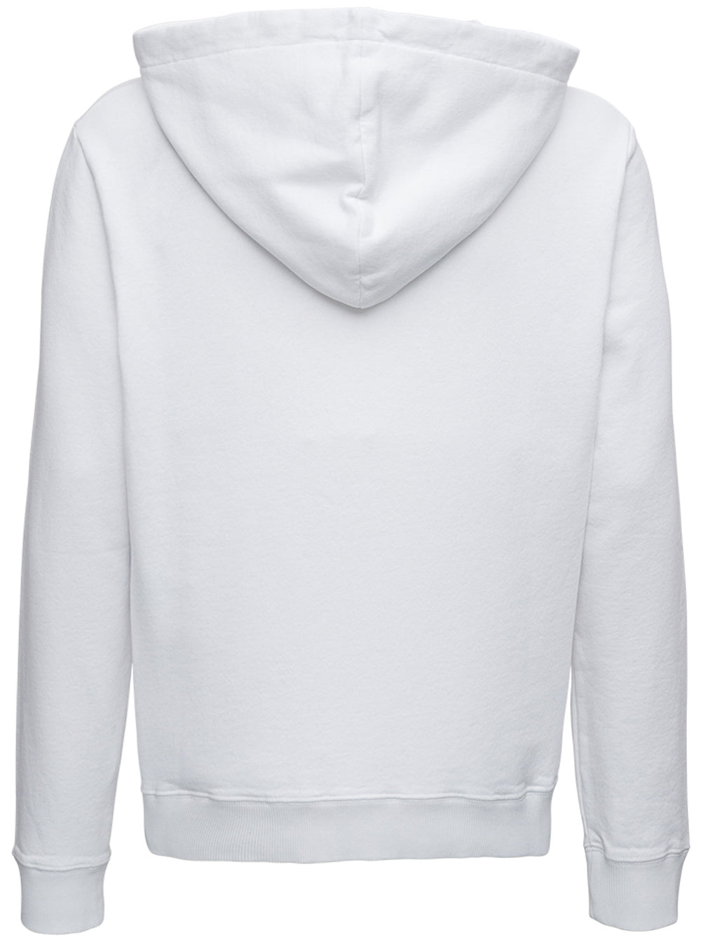 Saint Laurent Men White Hoodie With Drawstring Hood And Logo Lettering On The Front In Cotton Man