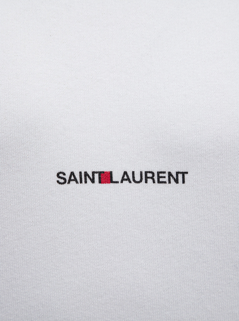 Saint Laurent Men White Hoodie With Drawstring Hood And Logo Lettering On The Front In Cotton Man