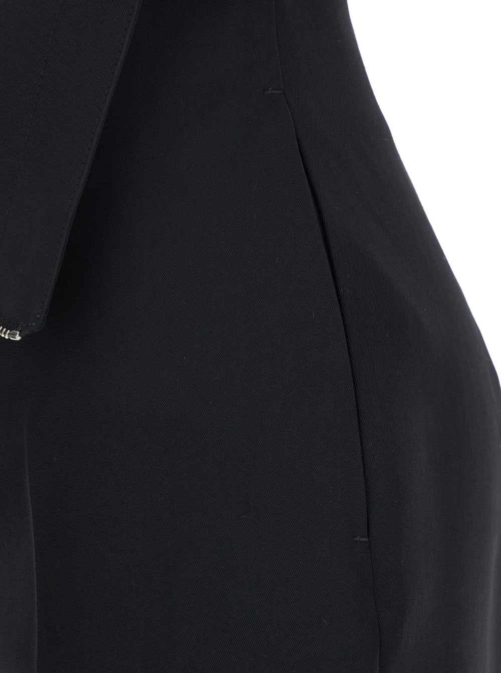 Alexander Mcqueen Women Black Flared Pants With Foldover Waist In Wool Woman