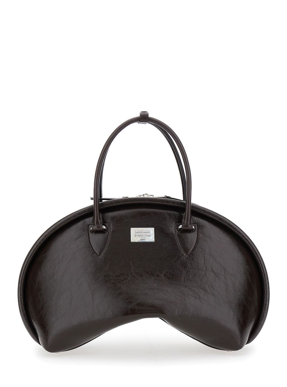 Acne Studios Women Black Handbag With Two Top Handles And Logo Plaque On The Front In Leather Woman