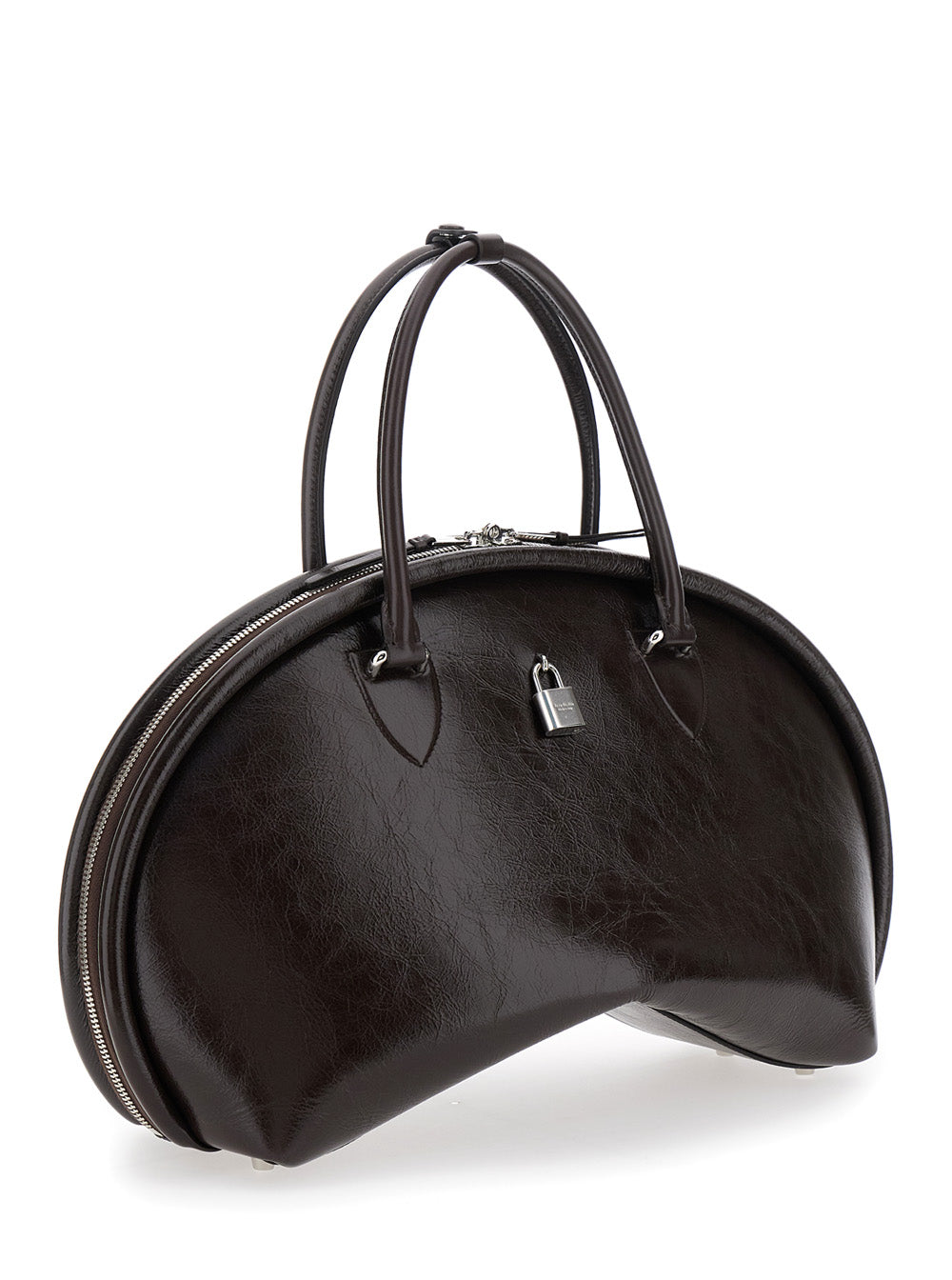 Acne Studios Women Black Handbag With Two Top Handles And Logo Plaque On The Front In Leather Woman