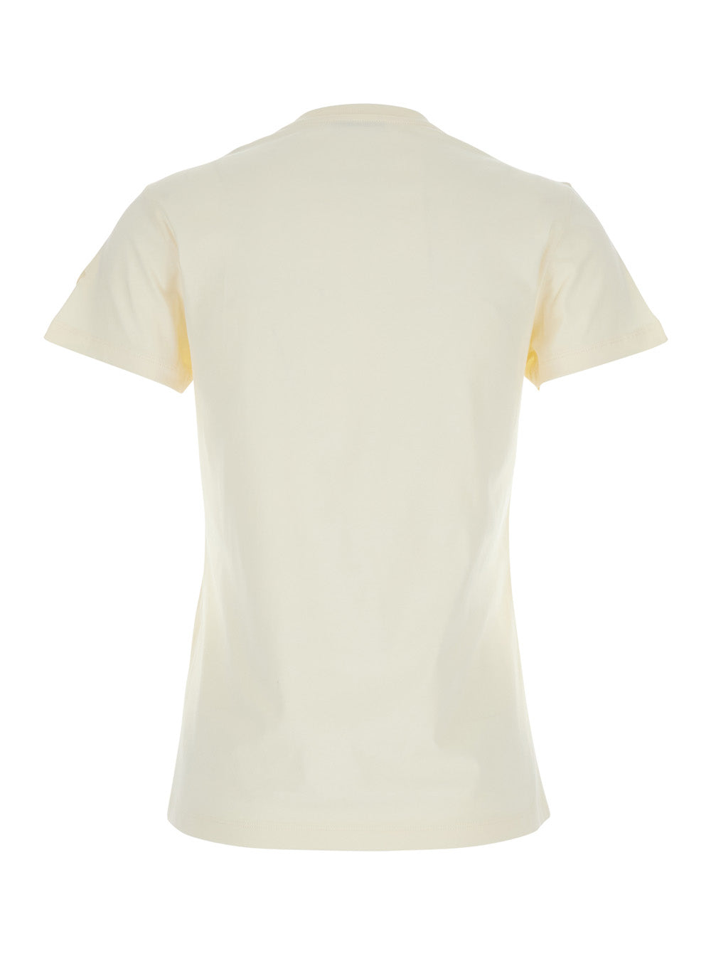 Moncler Women White T-Shirt With Embroidered Logo On The Front And Logo Patch On The Sleeve In Cotton Woman