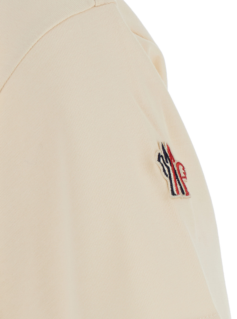 Moncler Grenoble Women White T-Shirt With Logo Printed On The Front And Logo Patch On The Sleeve In Cotton Man