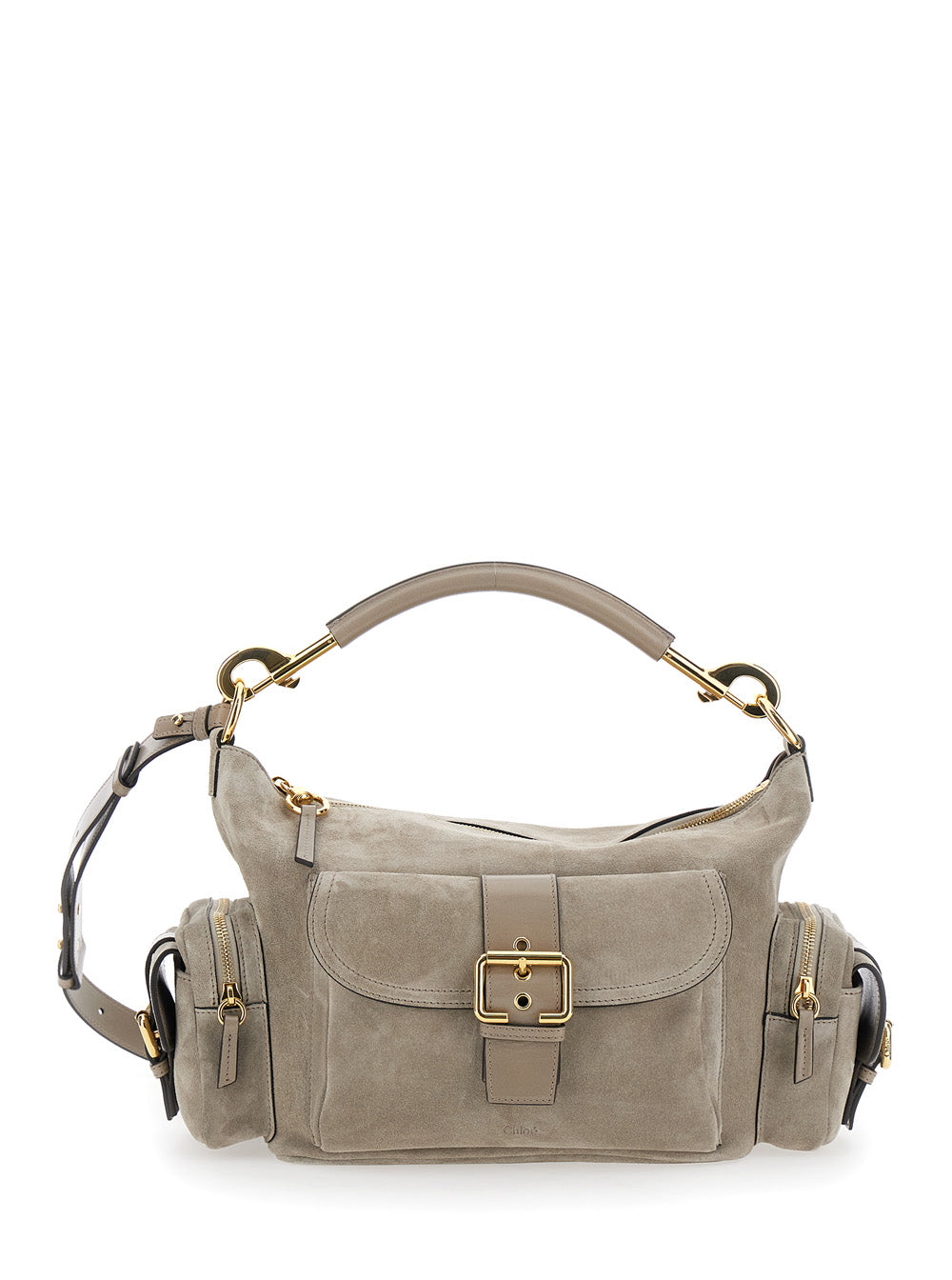 Chloé Women 'Camera Bag' Grey Handbag With Adjustable And Removable Shoulder Strap In Suede Woman