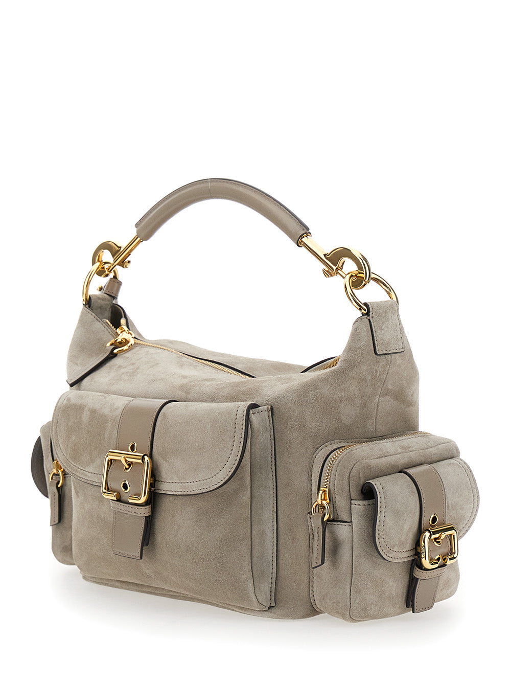 Chloé Women 'Camera Bag' Grey Handbag With Adjustable And Removable Shoulder Strap In Suede Woman