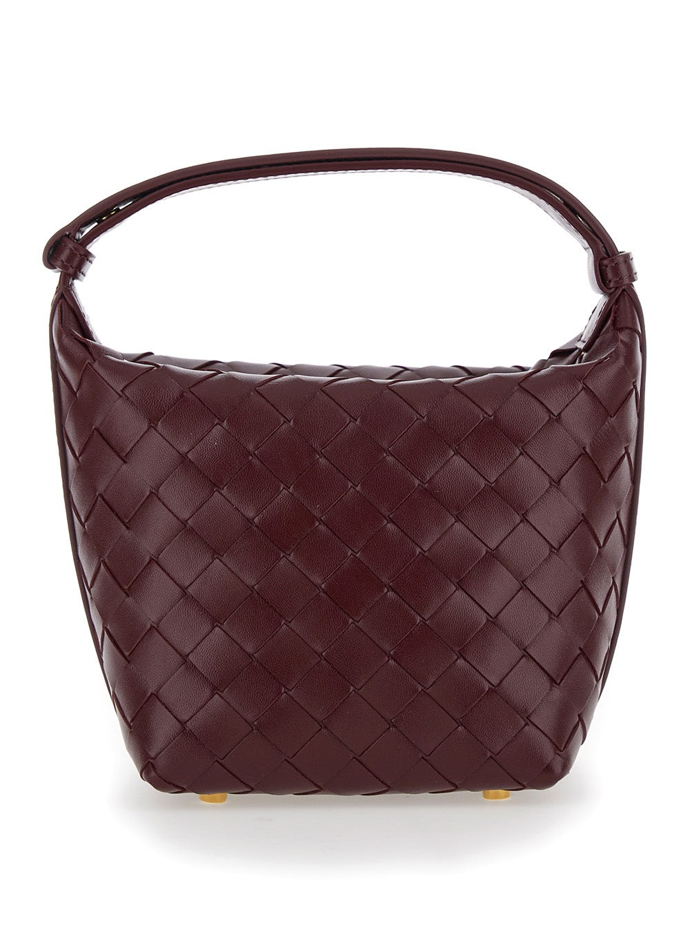 Bottega Veneta Women 'Candy Wallace' Bordeaux Handbag With Intrecciato Motif In Leather Woman