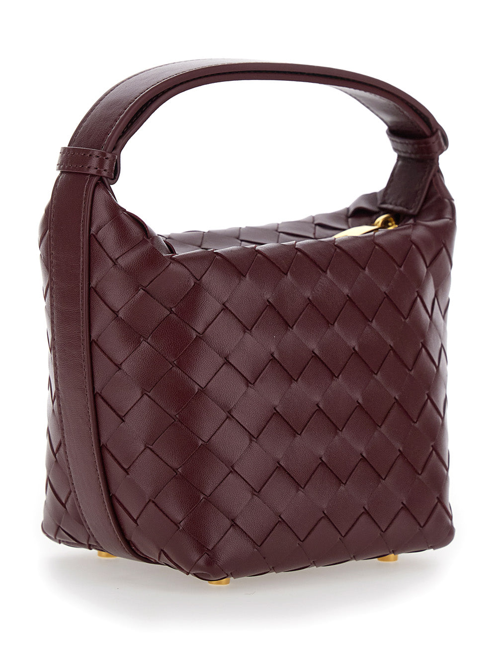 Bottega Veneta Women 'Candy Wallace' Bordeaux Handbag With Intrecciato Motif In Leather Woman