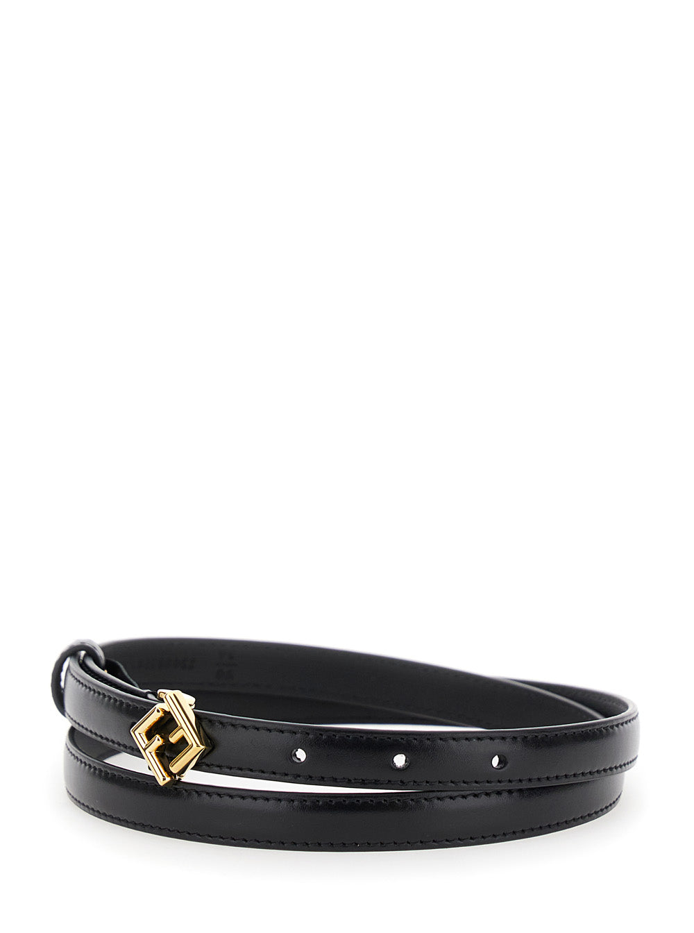 Fendi Women Black Belt With Buckle With Ff Logo In Leather Woman