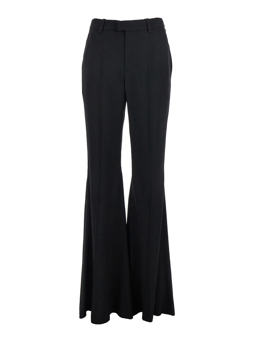 Balenciaga Women Black Pants With Belt Loops And Flared Leg In Viscose Woman