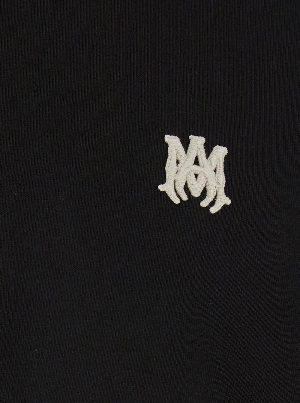 Amiri Men Black Crewneck T-Shirt With Logo Embroidery On The Front In Cotton Man