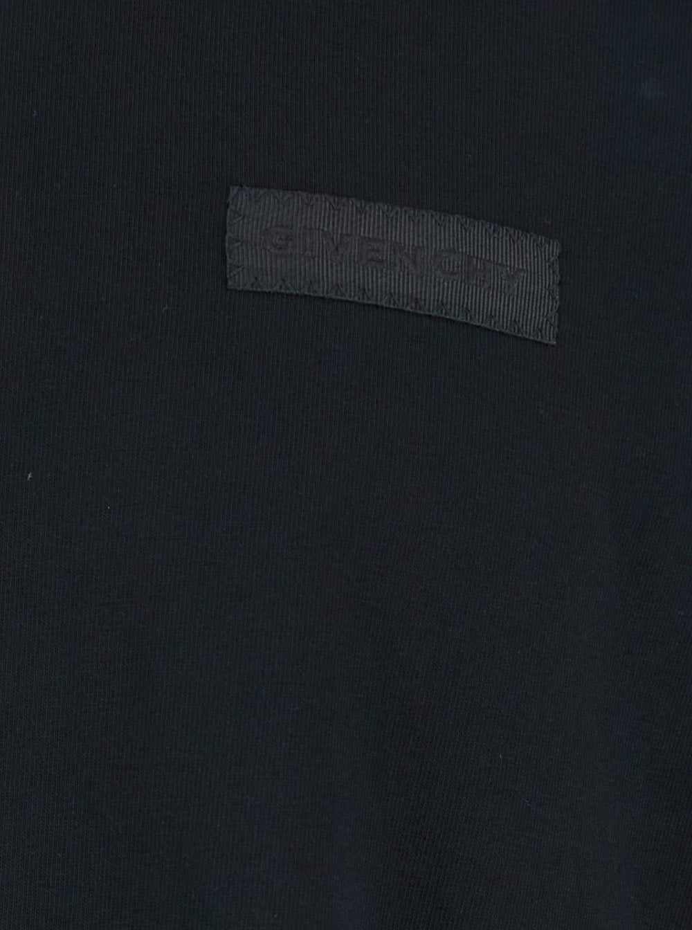 Givenchy Men Black Crewneck T-Shirt With Logo Patch On The Front In Cotton Man