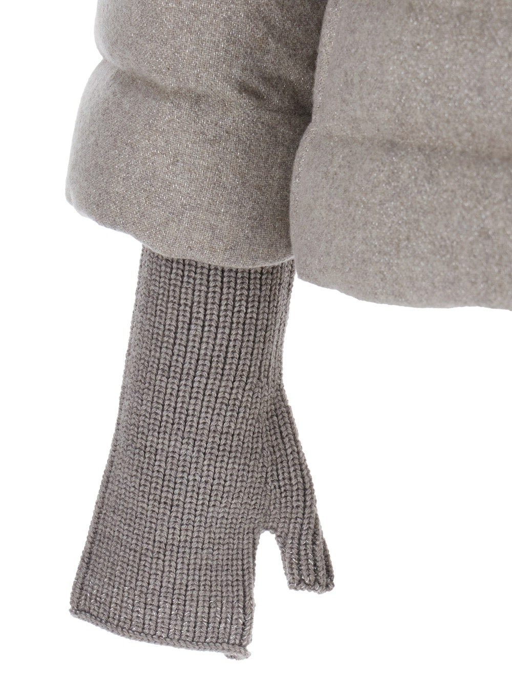 Herno Women Beige Down Jacket With Drawstring High  Neck And Removable Gloves In Tech Fabric Woman