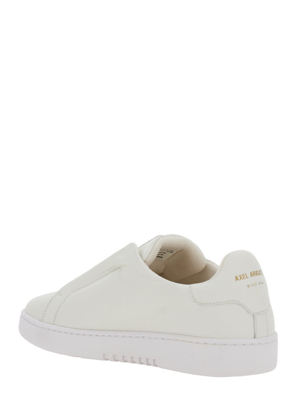 Axel Arigato Men 'Dice Laceless' White Low Top Sneakers With Logo Lettering On Side And Heel In Leather Man