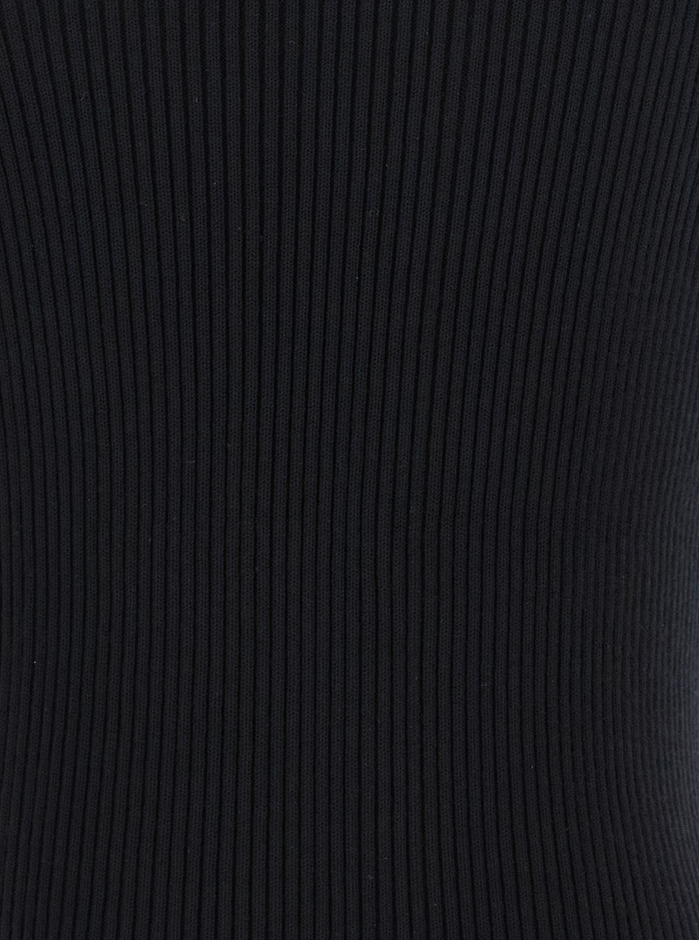 Rick Owens Women 'Athena' Black Ribbed Knit Asymmetric Top With Wide Neckline In Cotton Knit Woman