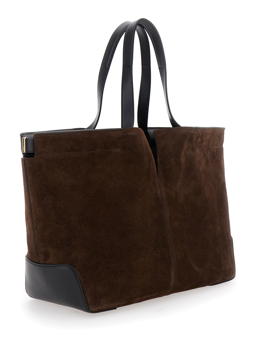 Tod's Women Brown Tote Bag With Two Top Handles And Metal Details On The Side In Leather Woman
