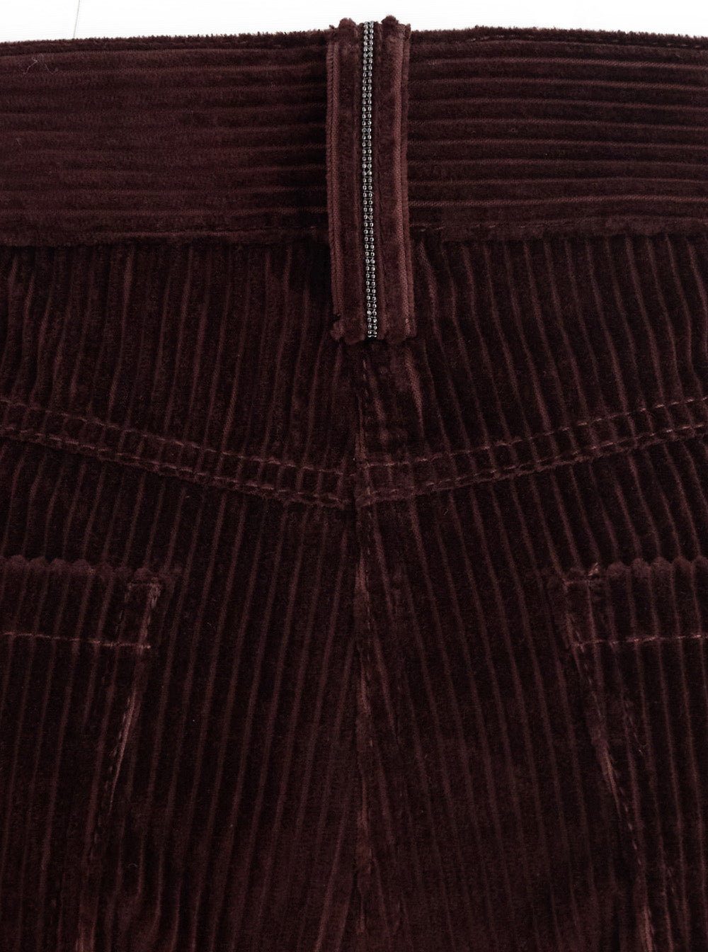 Brunello Cucinelli Women Bordeaux Corduroy Pants With Concealed Front Closure In Cotton Woman