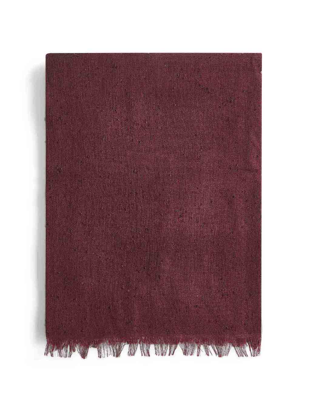 Brunello Cucinelli Women Burgundy Diamante Cashmere And Silk Scarf