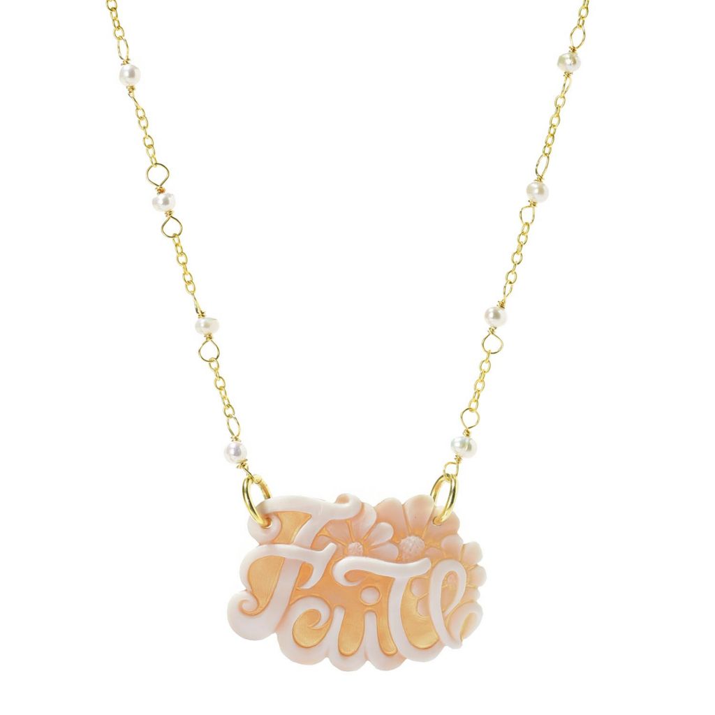 Cameo Italiano "Elysee" Cultured Pearl & Shell Cameo Choice of Word Necklace by Steals