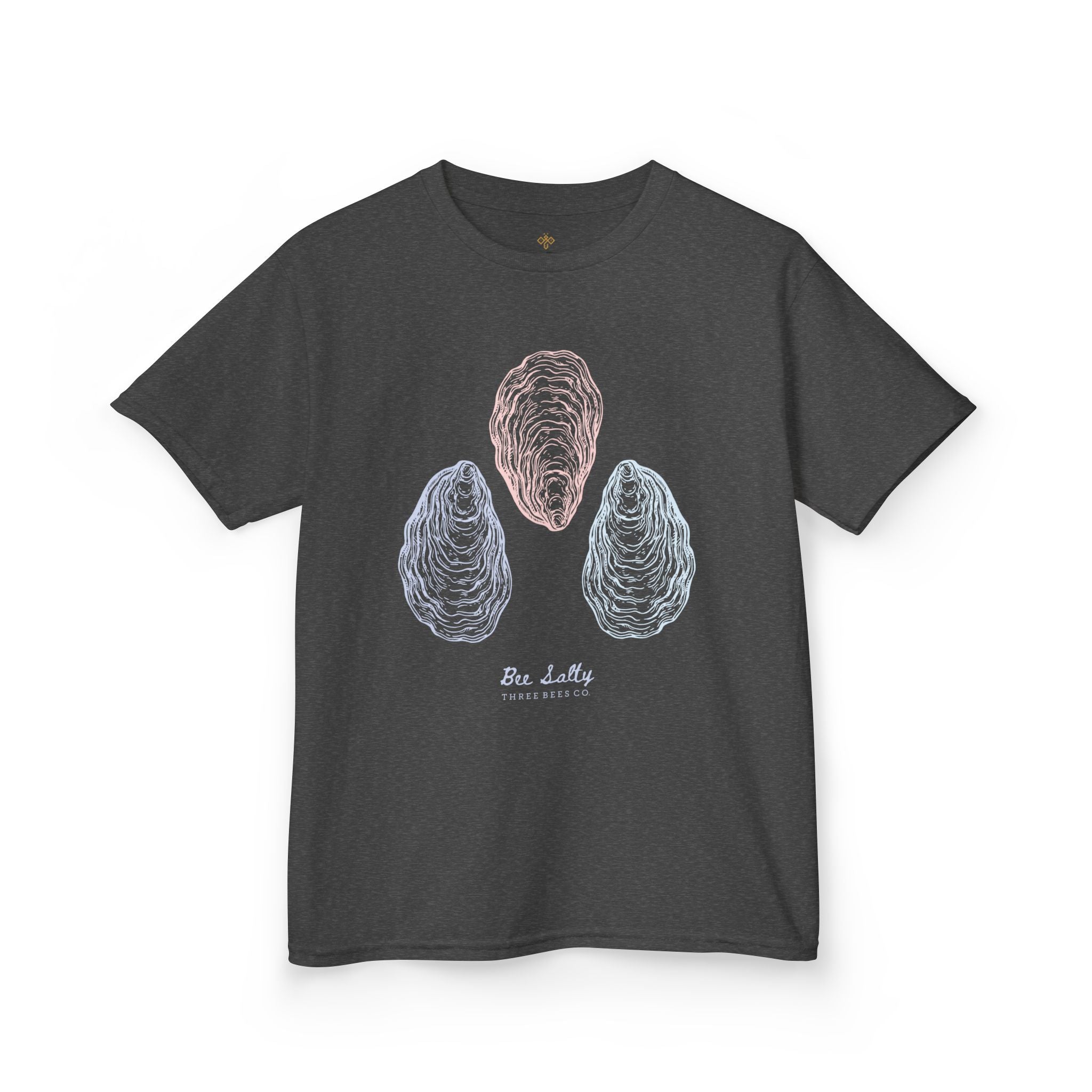 Bee Salty Oyster Trio Girls Short Sleeve Youth Hive Tee