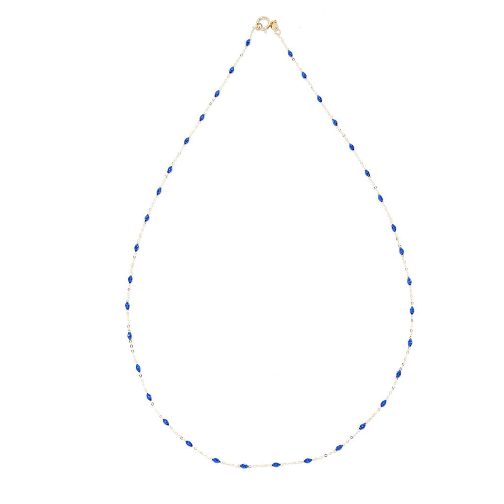 Stefano Oro 14K Gold Enamel Bead Station Choice of Length Necklace by Steals