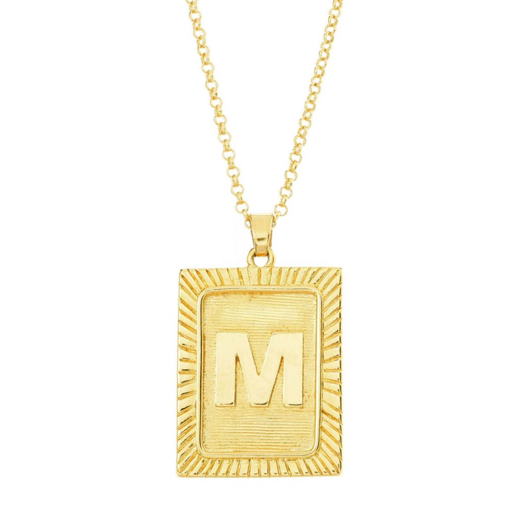 MAYAMAR 24K Gold Plated Choice of Initial Enhancer Pendant w/ 18" Chain by Steals