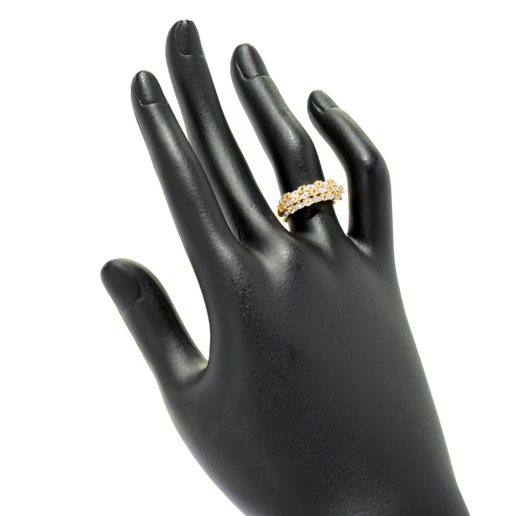 Gem Treasures 18K Vermeil 0.62ctw Imperial Topaz & White Zircon Ring by Steals