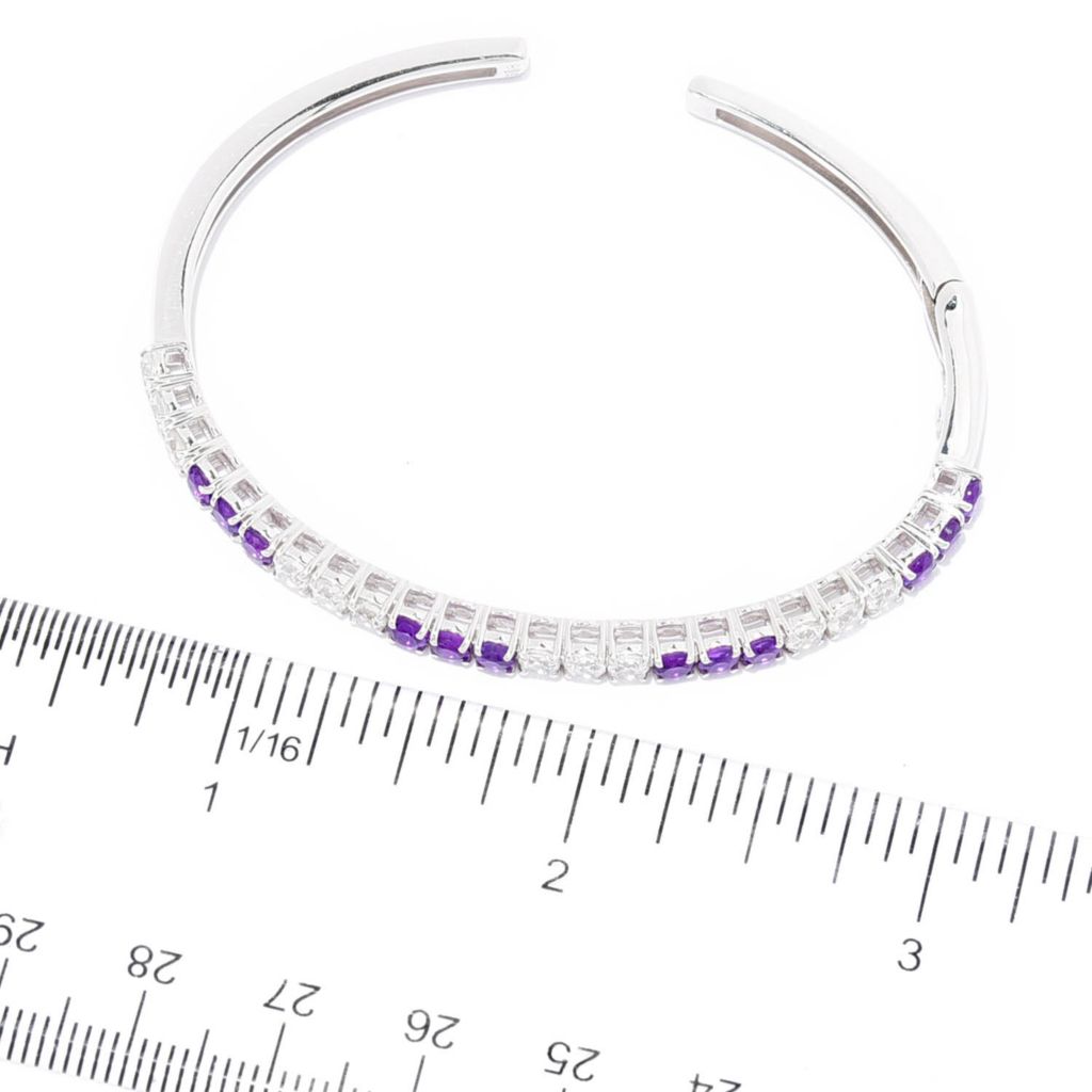 Gem Treasures Choice of Gem & White Zircon Cuff Bangle Bracelet by Steals