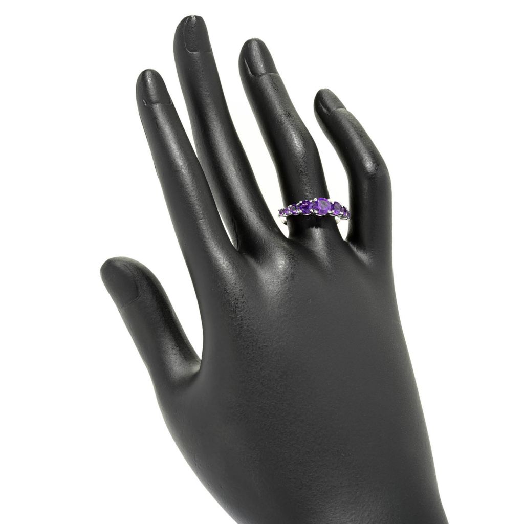 Gem Treasures Sterling Silver Choice of Gemstone Graduated Band Ring by Steals