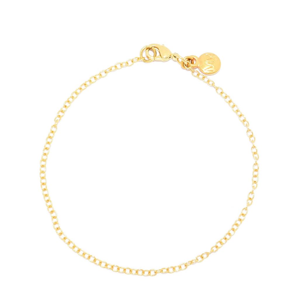 MAYAMAR 24K Gold Plated Choice of Size Oval Rolo Link Chain Bracelet by Steals